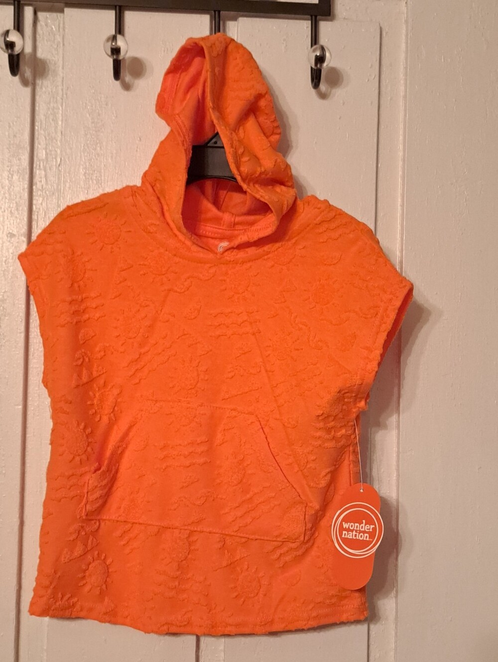 Baby Girls Hooded Short Sleeve Shirt Size 18 Months Orange New